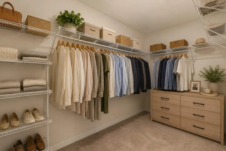 VIRTUALLY STAGED MASTER BEDROOM - CLOSET