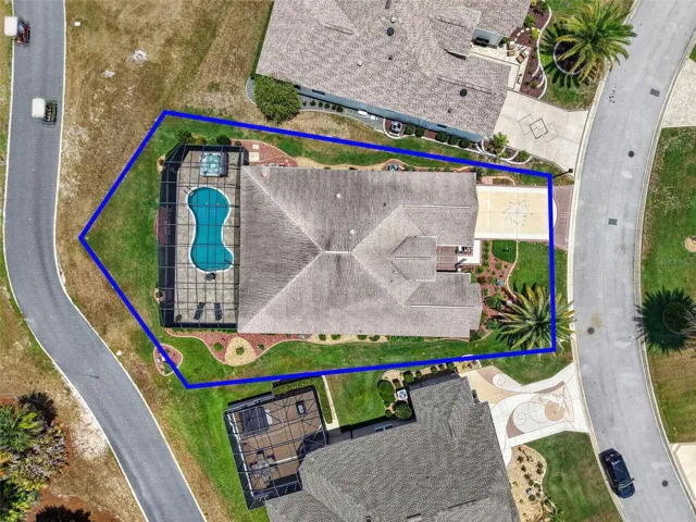 Aerial Side Elevation with Property Lines