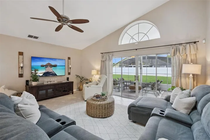 Family Room with Sliding Doors leading out to your Covered Screened Porch