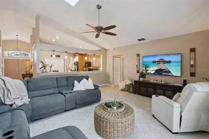 Kitchen with view of Family Room