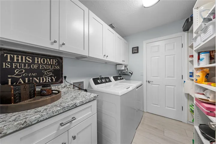 Interior Laundry Room with plenty storage space.