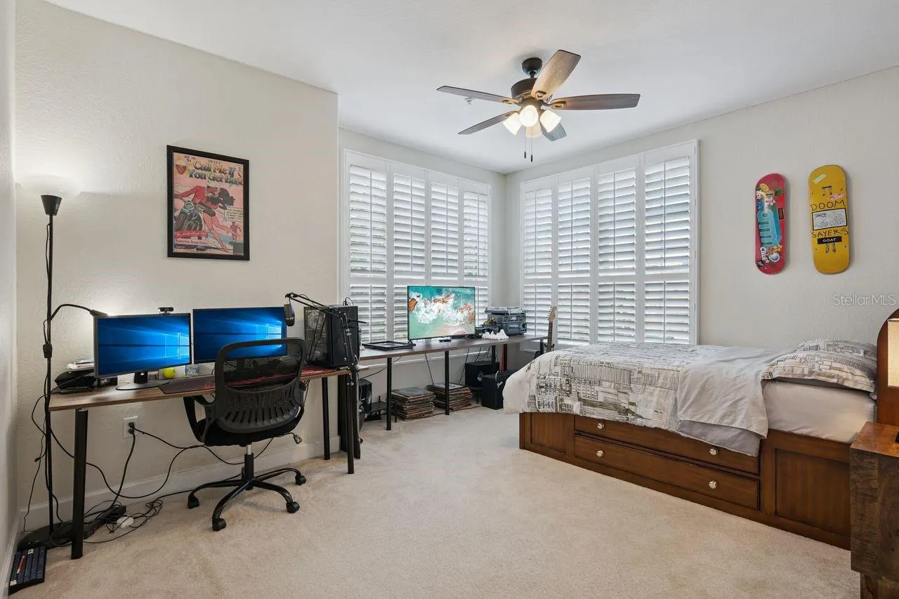 BEDROOM WITH PLANTATION SHUTTERS!