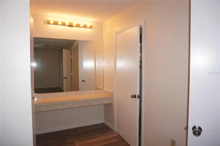 Separate vanity in master bedroom
