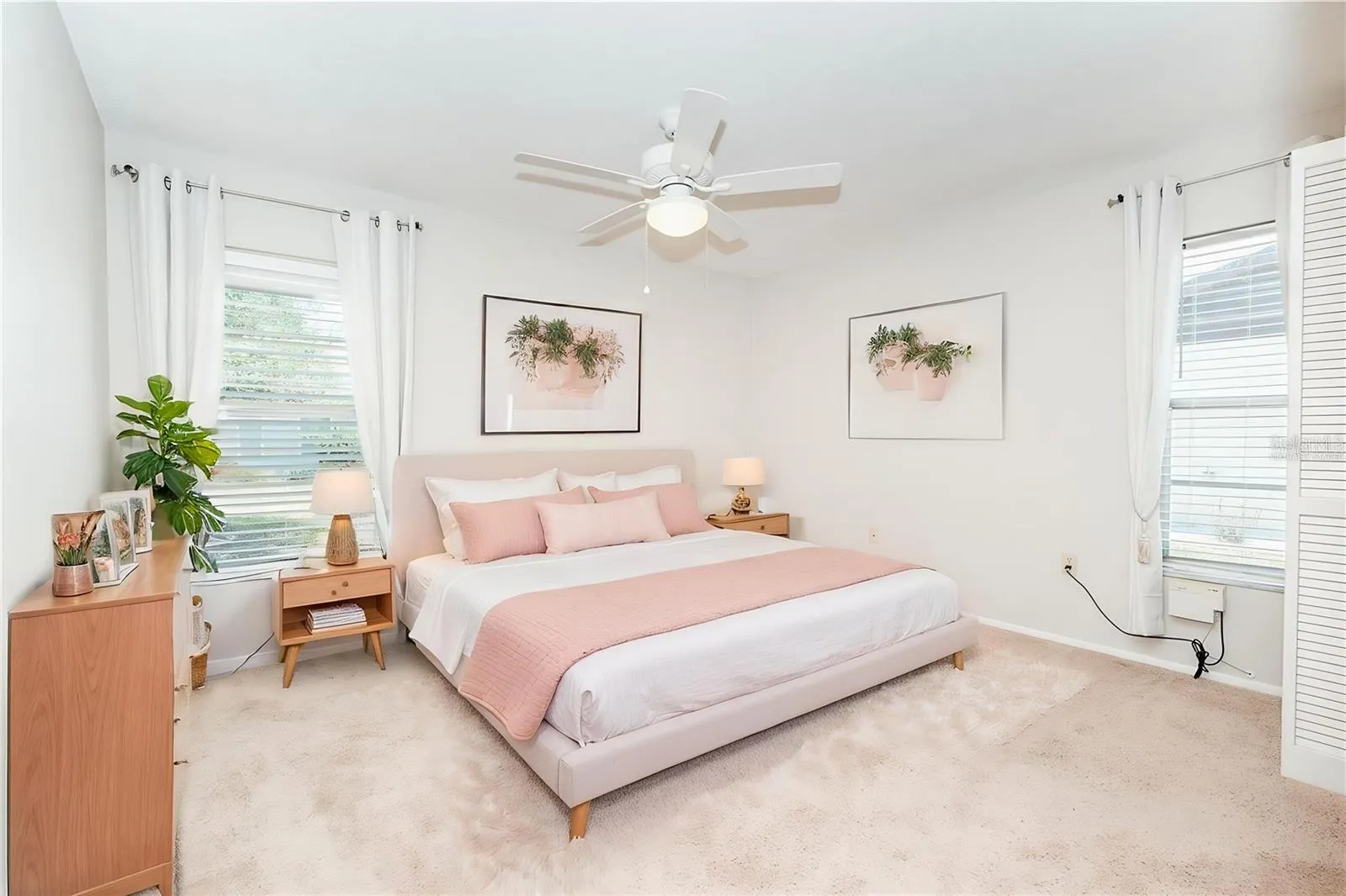 Virtually staged master bedroom