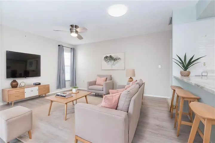 Virtually staged living room