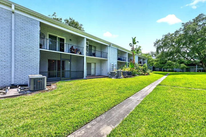 Green space at the back of the home.