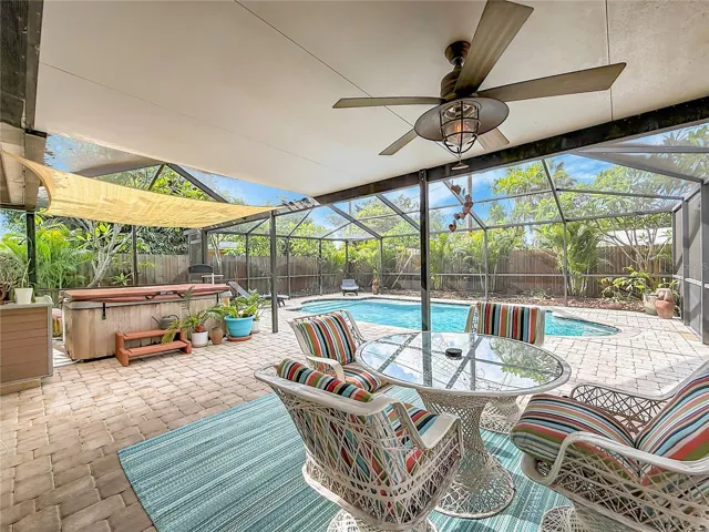 Vview of patio exiting home.