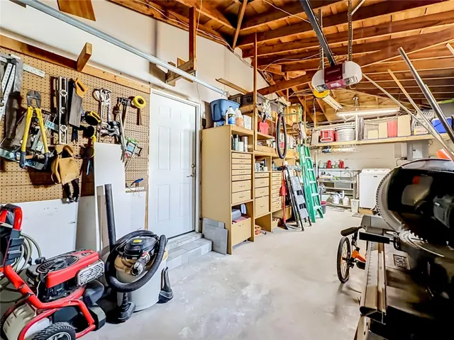 Garage view / Built in Storage