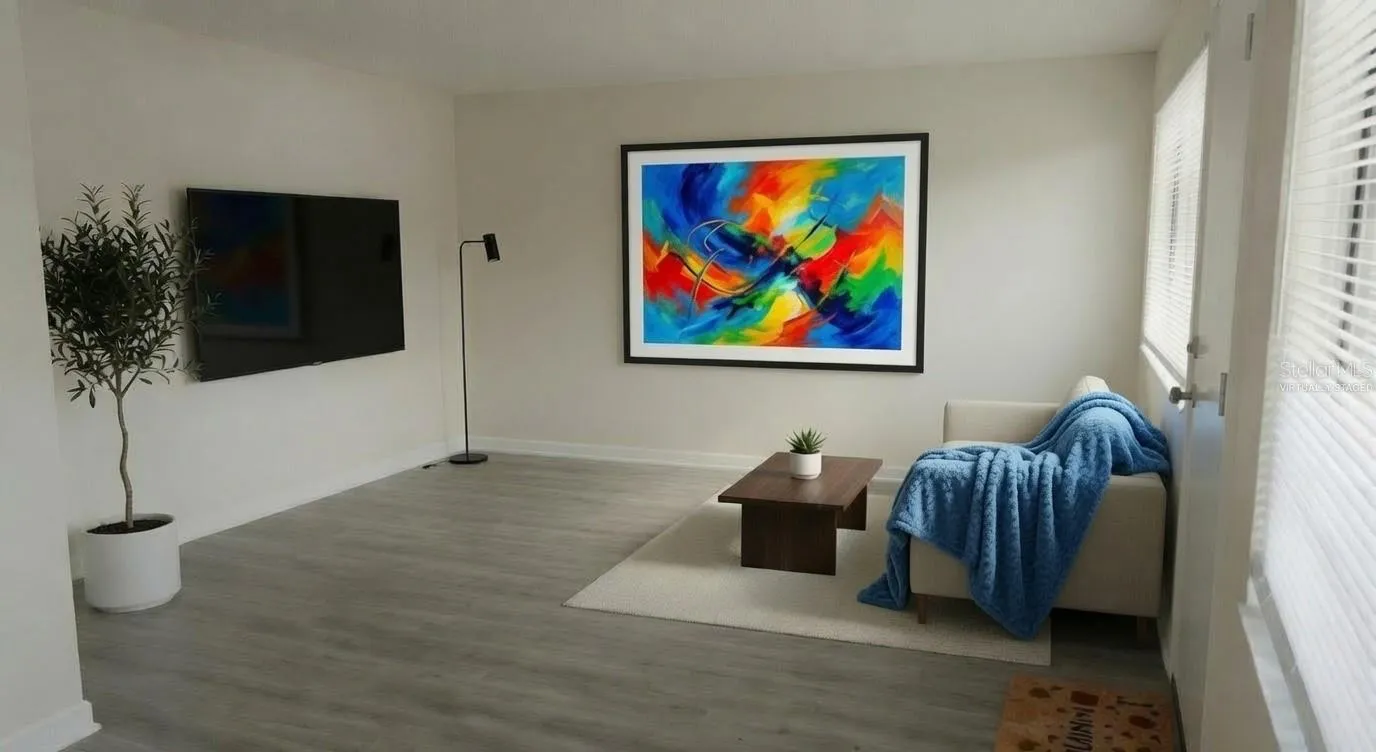 Virtually staged living room