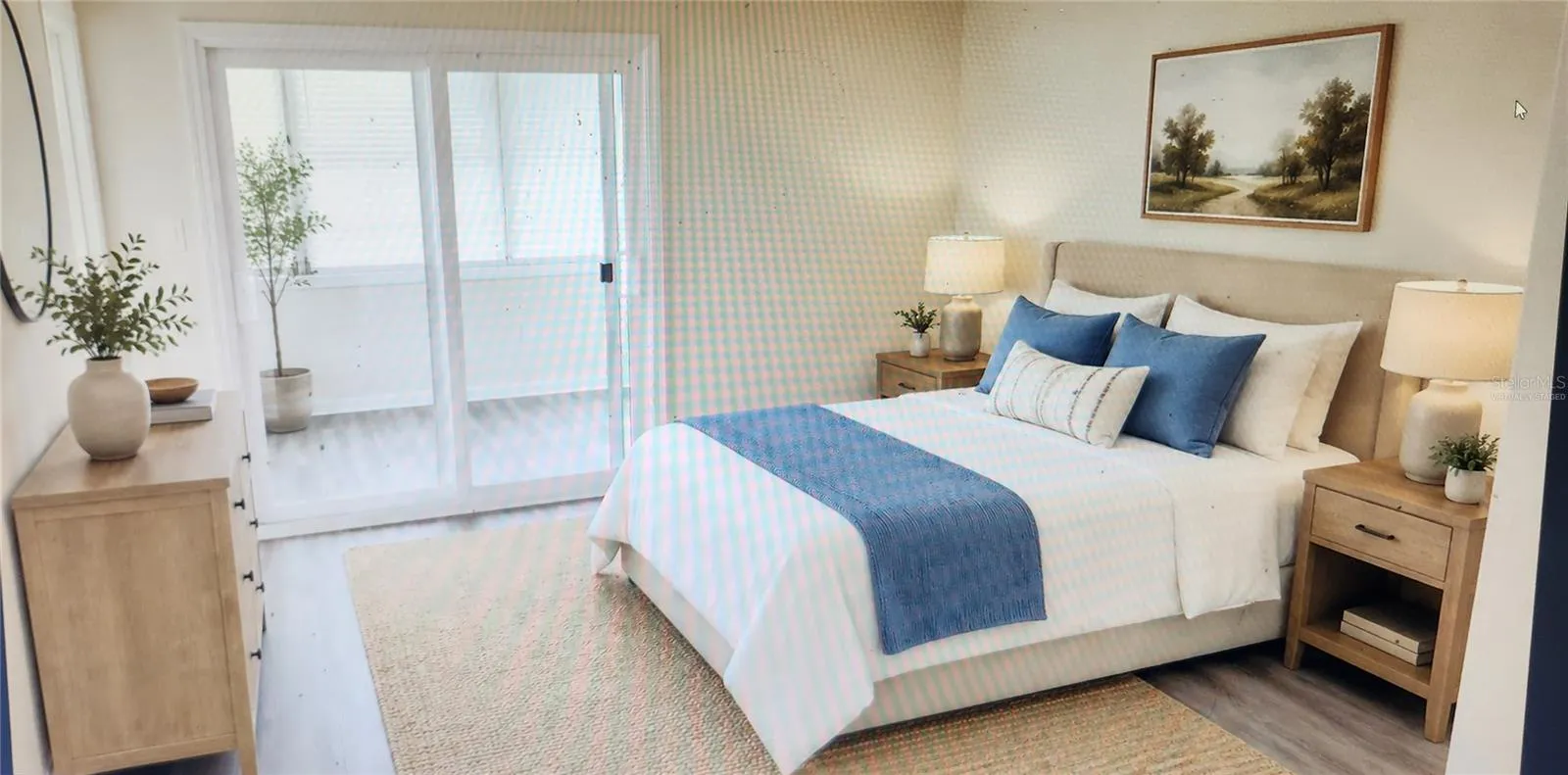 Virtually staged, primary suite