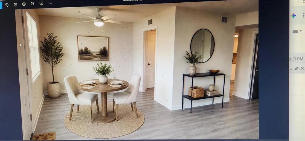 virtually staged dining area