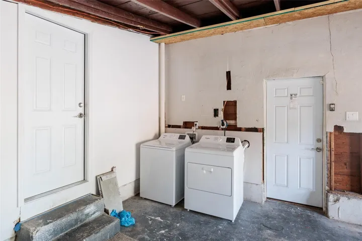 Laundry in garage