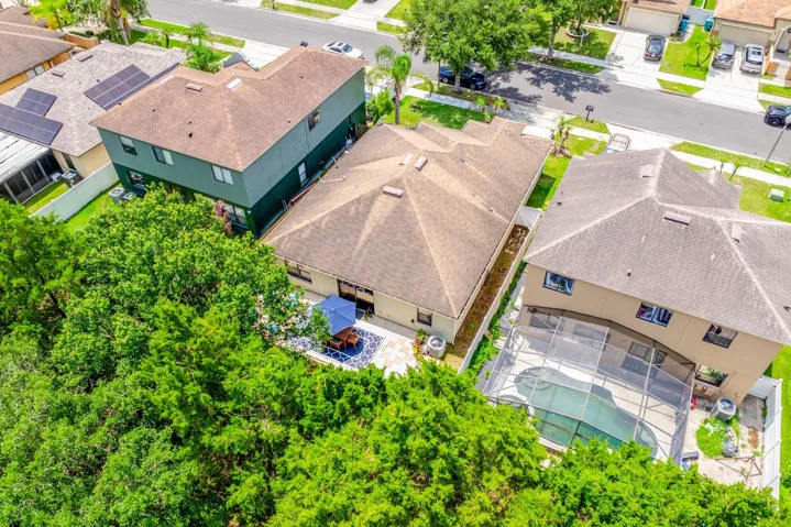 Mature tree-line views for added privacy.