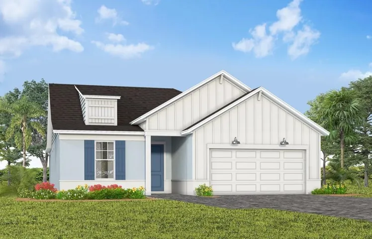 Exterior Design. Artistic rendering for this new construction home. Pictures are for illustrative purposes only. Elevations, colors and options may vary.
