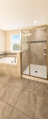 master bath - walk in shower & large garden tub