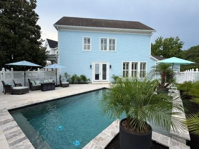Heated salt water pool fully fenced