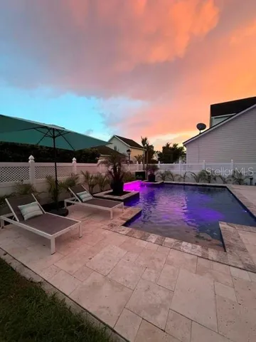 Heated salt water pool fully fenced