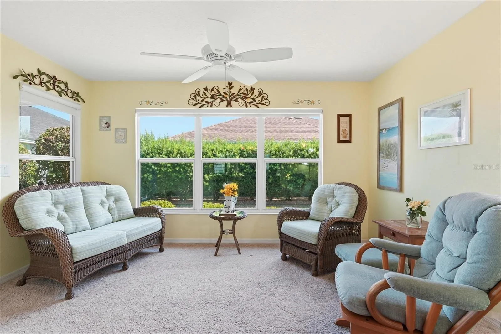 Private View - Neighbor has Tall Bushes for Privacy.
