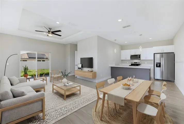 Open-plan living area / staged