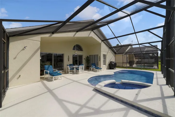 Lots of seating area on pool deck