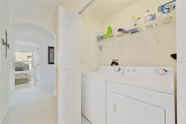 Inside laundry area