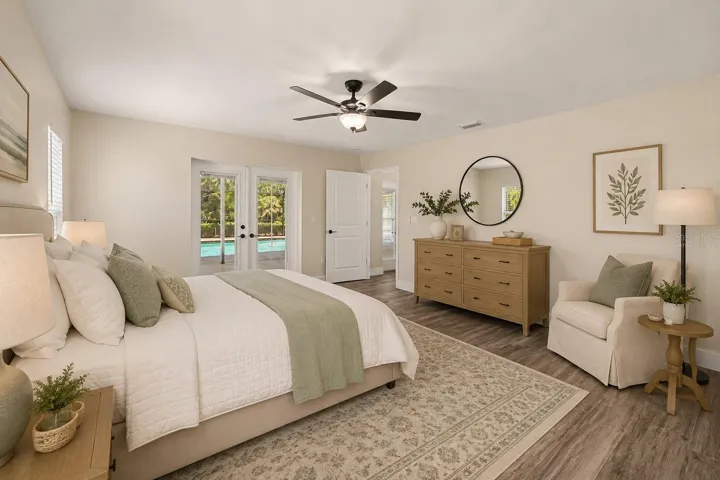 Virtually staged view of primary bedroom