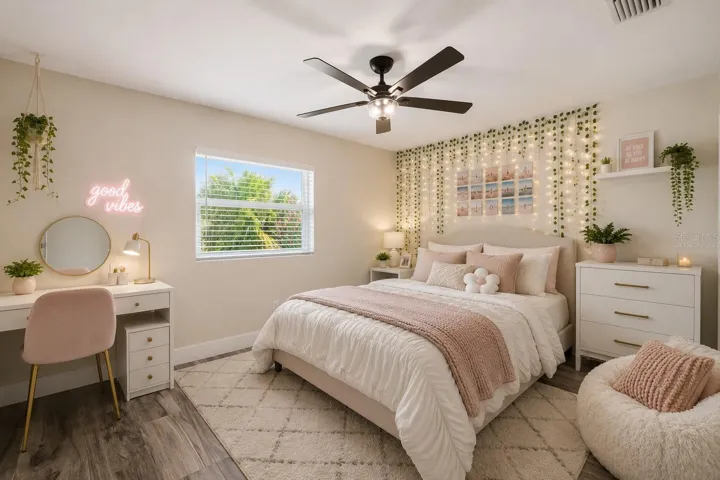Virtually staged 2nd bedroom