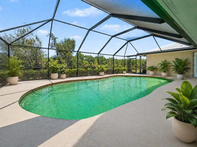 Virtaully staged pool area