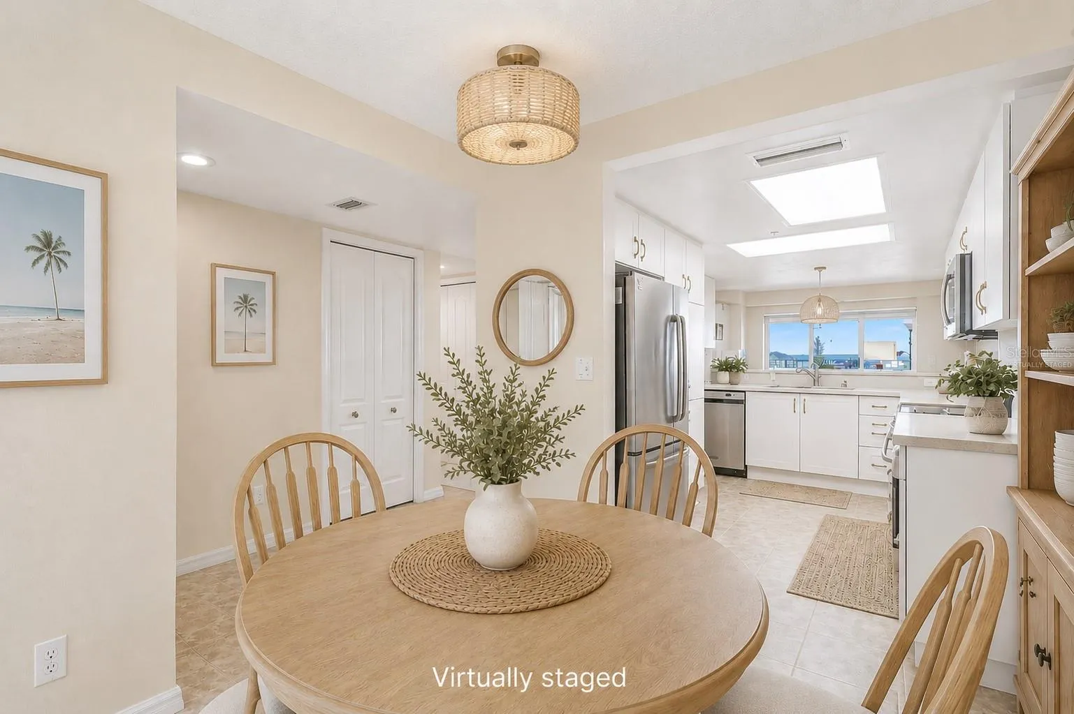Virtually staged dining area