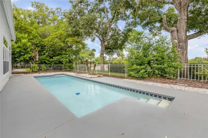 Backyard with in ground pool