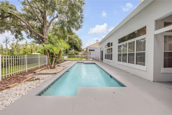 Backyard with in ground pool