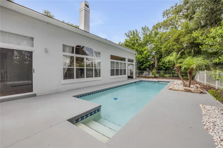Backyard with in ground pool