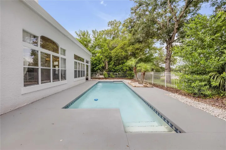 Backyard with in ground pool