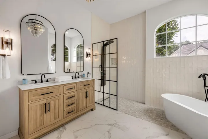 Primary bath with double vanity
