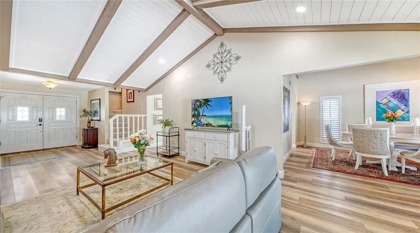 Living room and dining room.