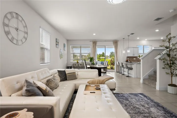 Living room + dining room combo