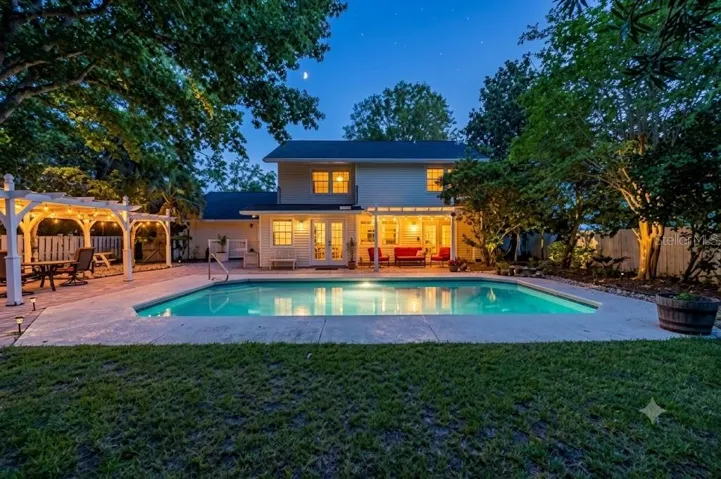 Backyard Oasis Twilight generated by AI