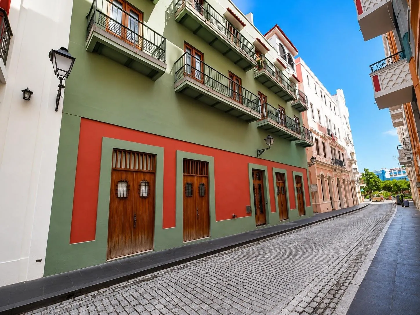 Street view of the condominium building in the heart of Old San Juan.