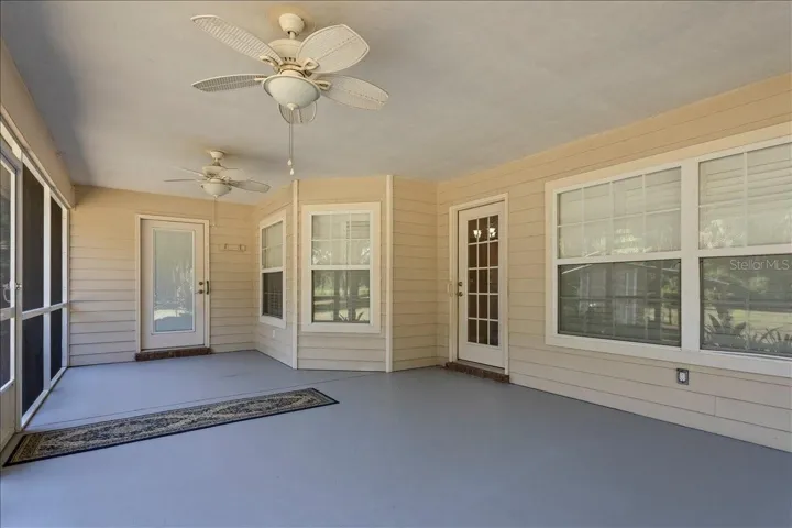 Large screened back porch