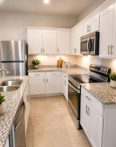 Kitchen island / stainless appliances