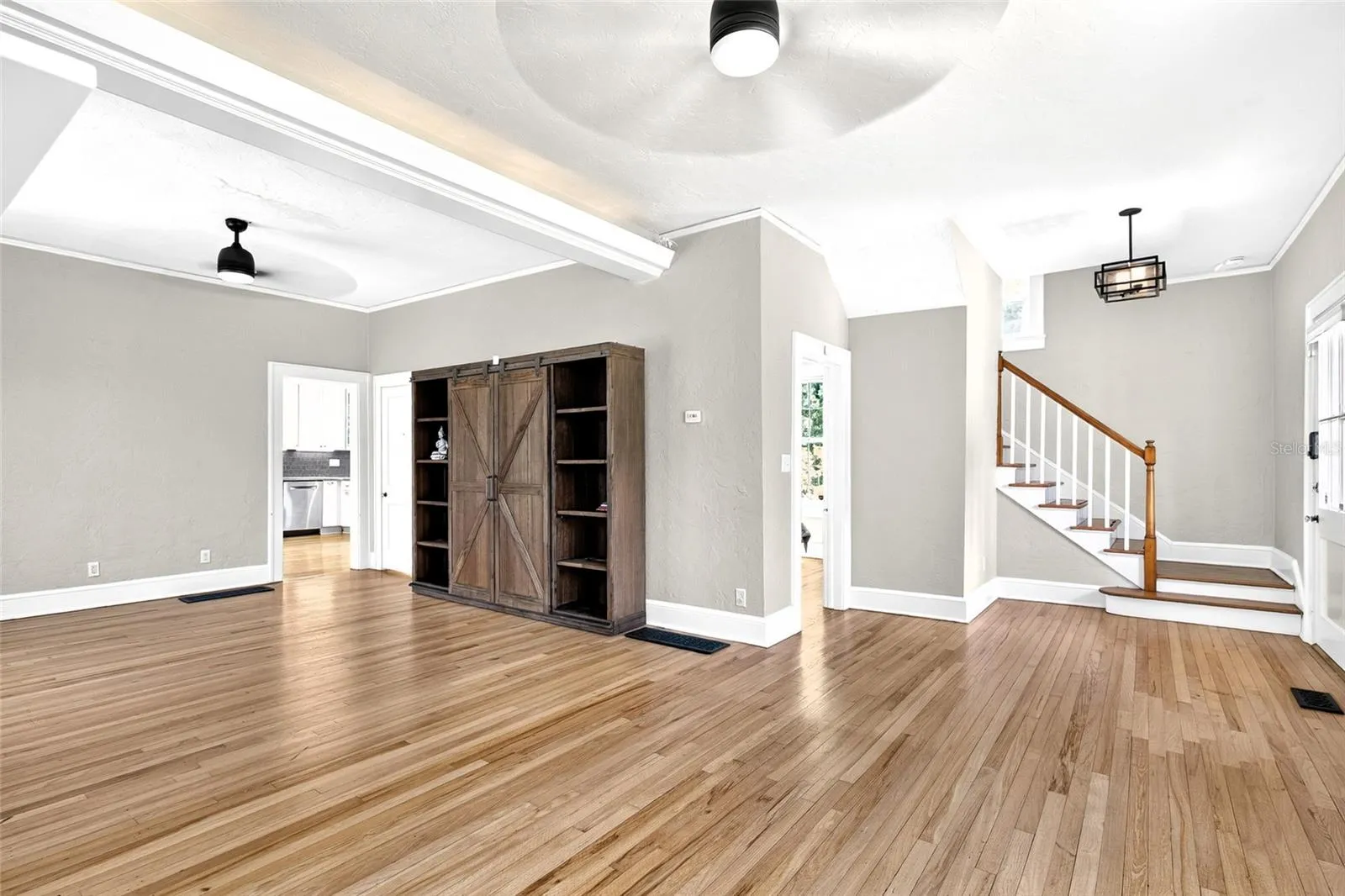 Open Living Room with hardwood floors