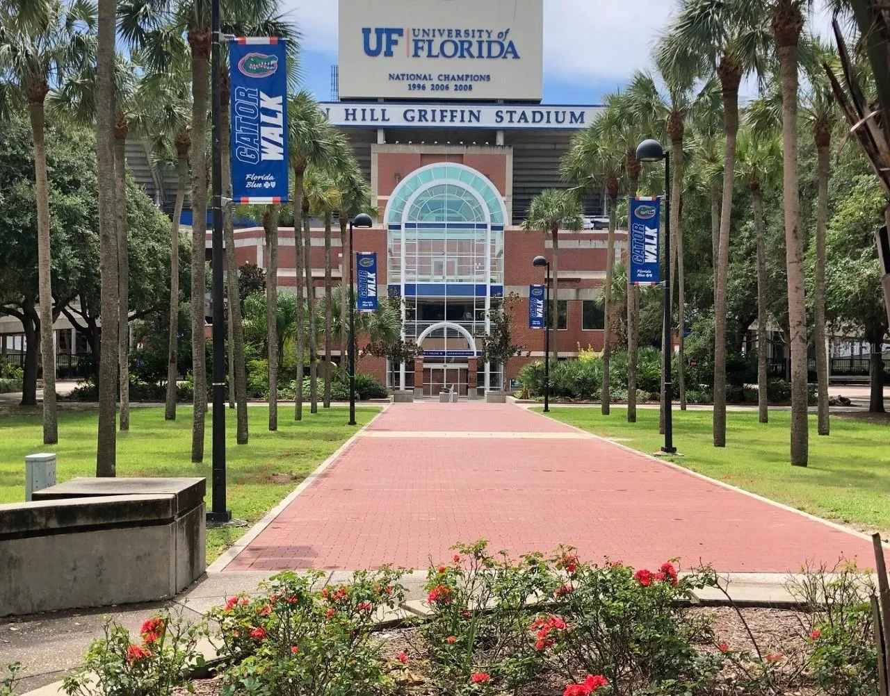 UF is less than 2 miles away