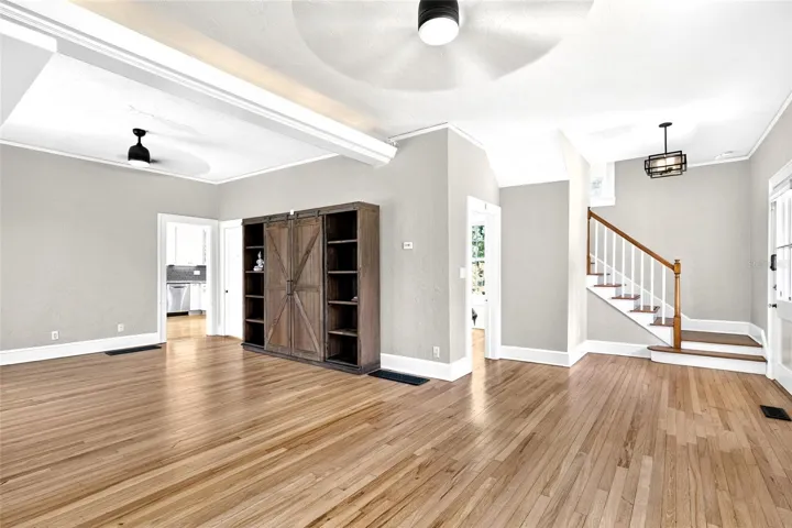 Open Living Room with hardwood floors