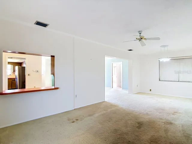 A View towards Dining and Living Rooms.