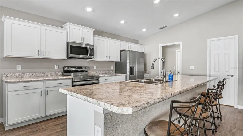 Kitchen island with solid surface top