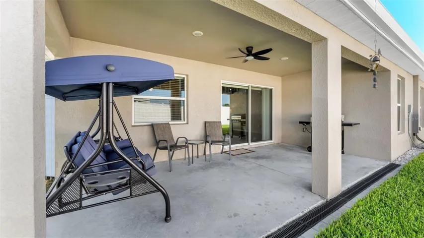 Back porch with french drain