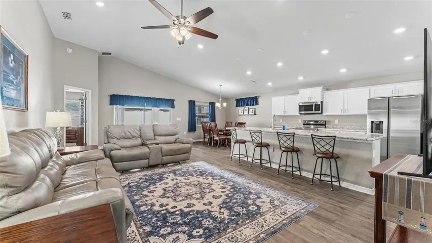 Living room towards kitchen