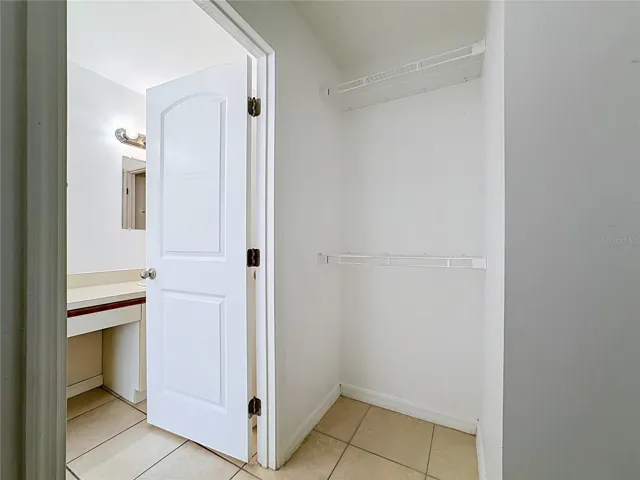 looking out from inside of primary closet