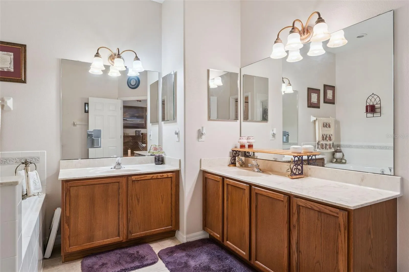 primary bathroom features dual vanities