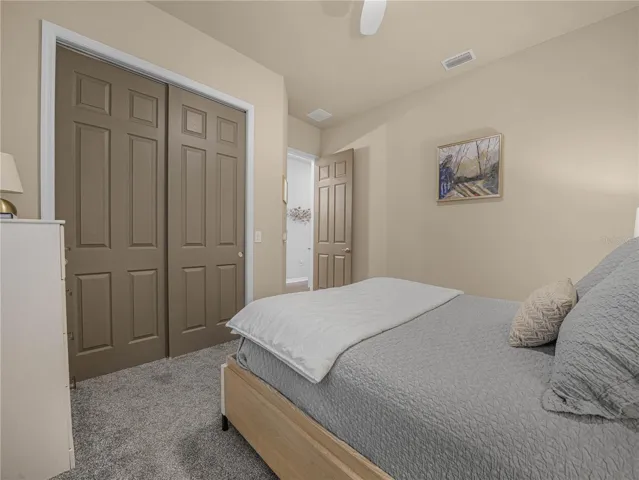 Bedroom 2 with 8 Ft. Sliding Doors on the Closet
